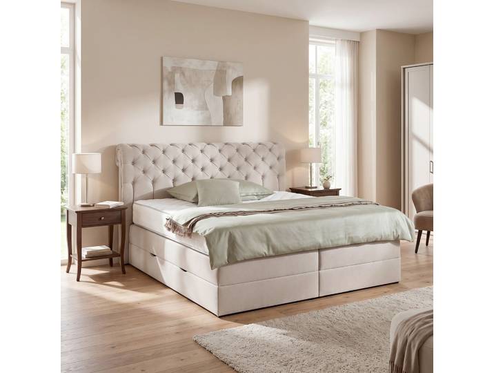 Boxspringbett 200/200 cm Beige