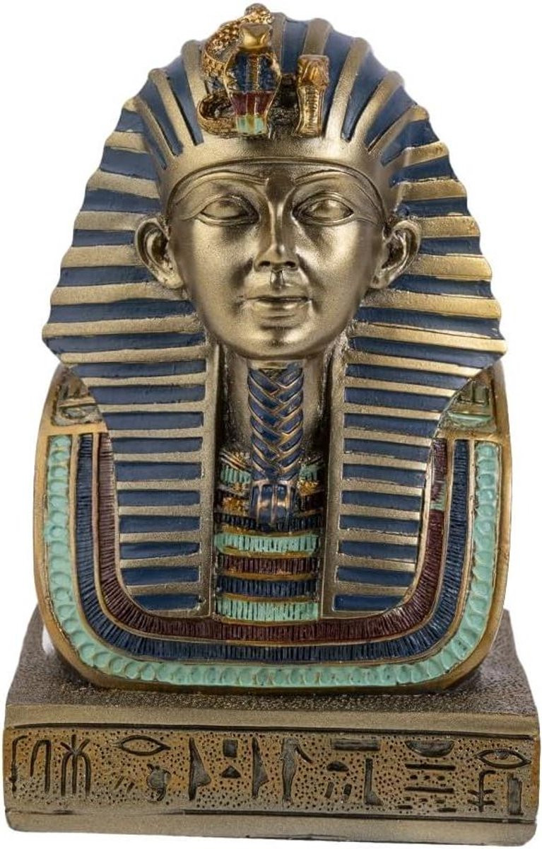Egyptische Buste Toetanchamon Beeldje Farao Interieurdecoratie Gouden Afwerking Hoogte: 145 cm Goud