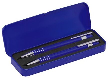 Set stylo et porte-mines personnalisé Sheridan aluminium noir