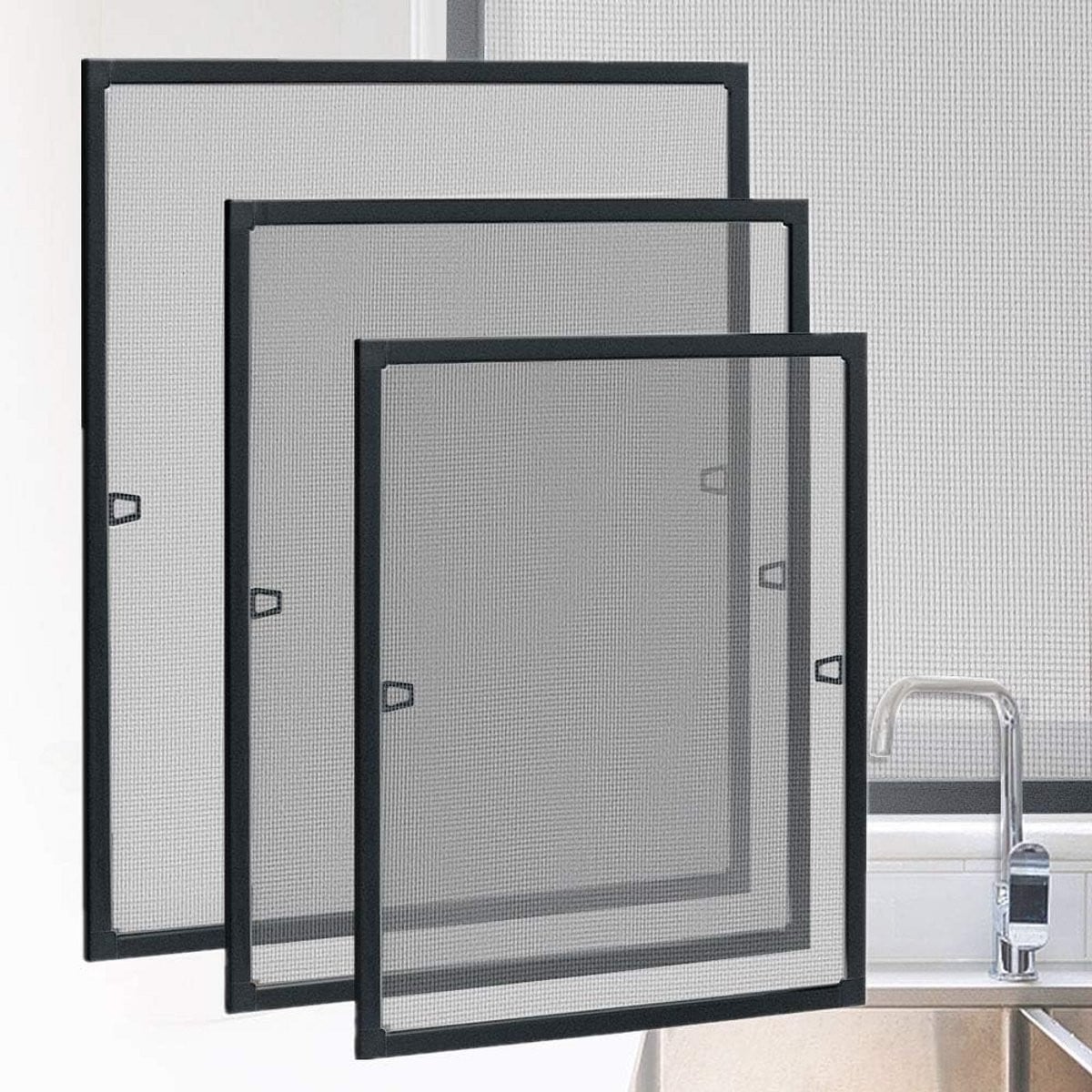 Insectenhor voor raam met aluminium frame zonder boren