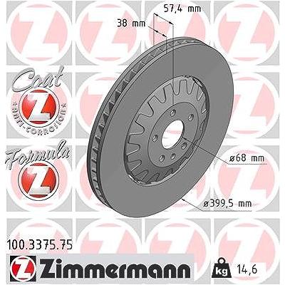 Zimmermann Bremsscheibe [Hersteller-Nr. 100.3375.75] für VW, Audi