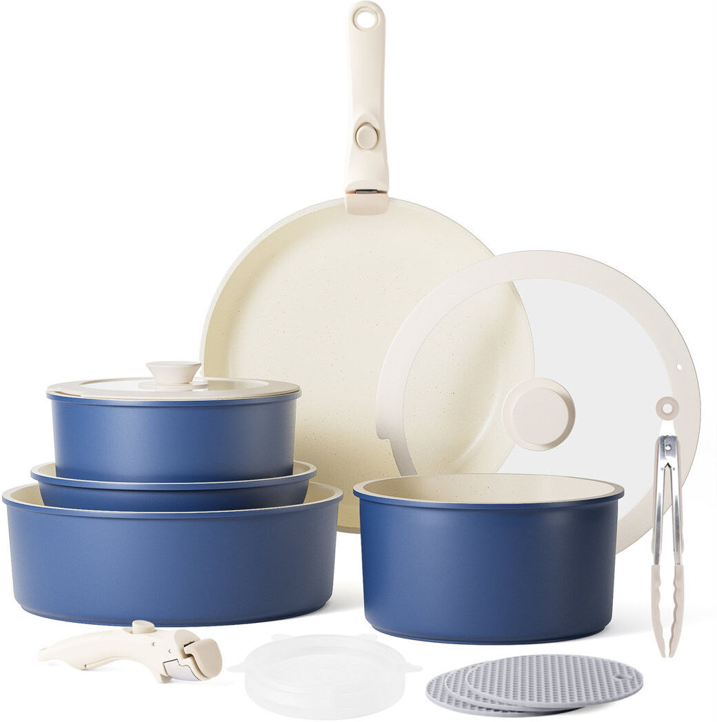 CAANNASWEIS kechai5 11 - Piece Non-Stick Cookware Set Blue 11