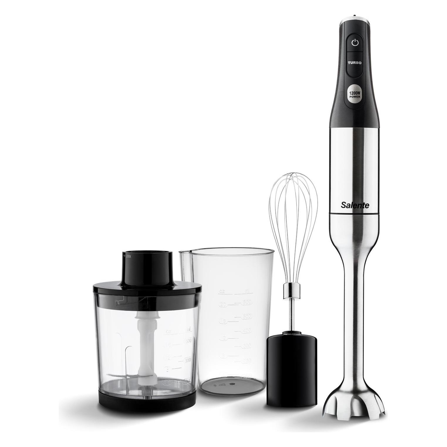 Evolveo Salente Mixxo multifunktionaler Stabmixer 3-in-1, 1200 W, Edelstahl, schwarz (MIXXO-BK)