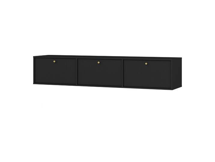 LOWBOARD TORINO 180x40,8x35 cm mit 3 Türen Graphitfarben
