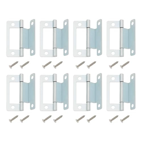 SG Store 8 stuks Geknikte Vlakscharnieren 50mm voor Kastdeuren, Meubels en Campers