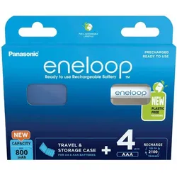 Panasonic Eneloop Micro AAA 800Mah + Akkubox Bk-4Mcdec4Be Pack 4