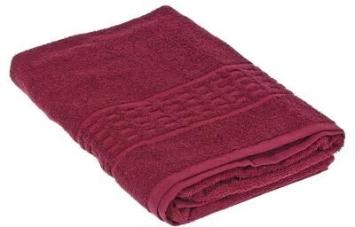 IH Casa Decor Basketweave Bath Towel (27 X 50) (Burgundy) - Set of 2