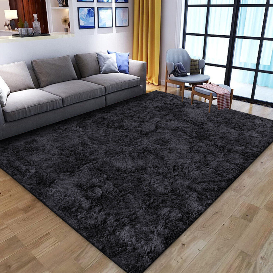 Fairmont Park Fallbrook Black Rug Machine Tufted Shag Area Rug Black Rectangle 160 x 230cm
