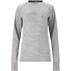 SOS Nuuk Woll Baselayer langes Skiunterhemd Damen 1005 - light grey melange XS