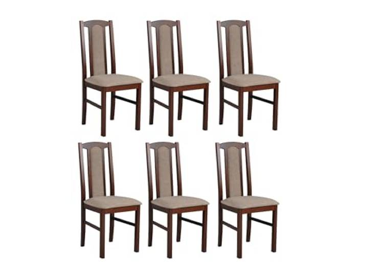 LeafDesign Esszimmerstühle 6er Set, Massivholz, Gepolstert, Nussbaum Küchenstühle, Esstischstühle und Essstühle für Wohnzimmer, Restaurant, Café, Hotel und Gastronomie – hoher Sitzkomfort