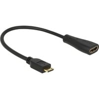 Kabel HDMI mini C Stecker > HDMI-A Buchse, Adapter schwarz, 23cm