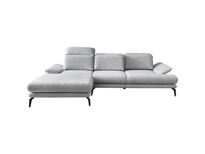 Stylife Ecksofa, Hellgrau, Metall, Ottomane links, L-Form, 289x180 cm, Stoffauswahl, seitenverkehrt erhältlich, Hocker erhältlich, Wohnzimmer, Sofas & Couches, Wohnlandschaften, Ecksofas