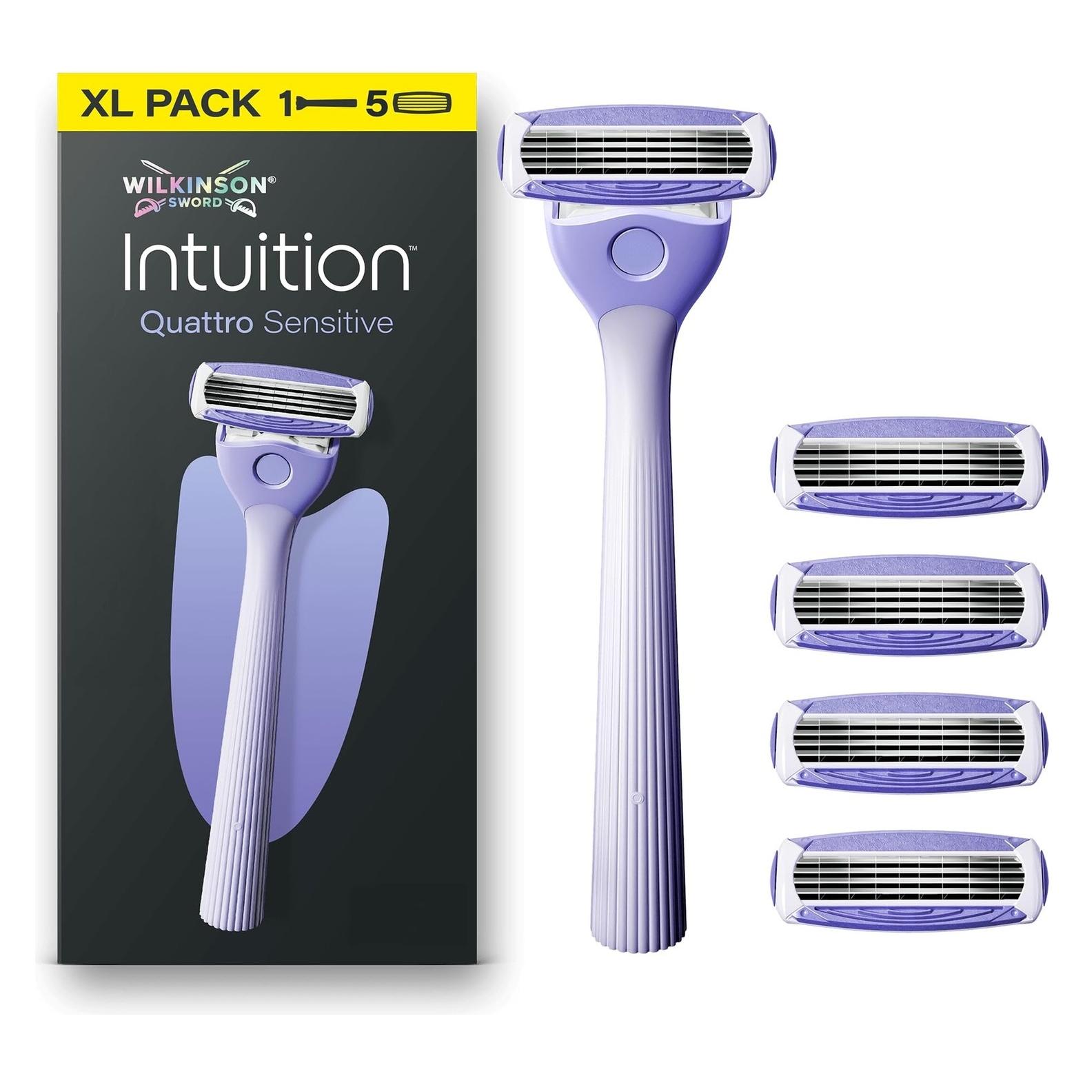 Wilkinson Intuition Quattro Sensitive maszynka do golenia + ostrza zapasowe dla kobiet 5szt. (4027800179909)