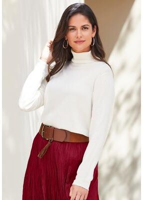 Plus Size Women's Carefree Cashmere Turtleneck by Jessica London in Ivory (Size 42/44) Sweater