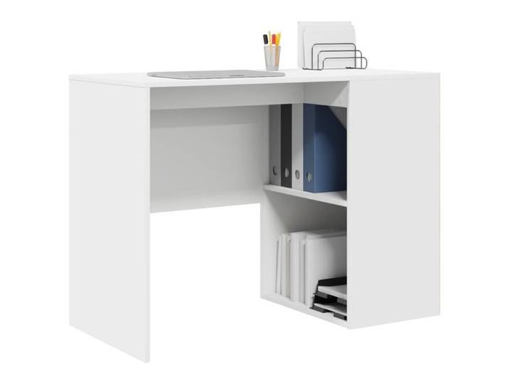 Bureau droit - GKK - Table d'écriture - Blanc Bois d'ingénierie Moyen rangement - @865@