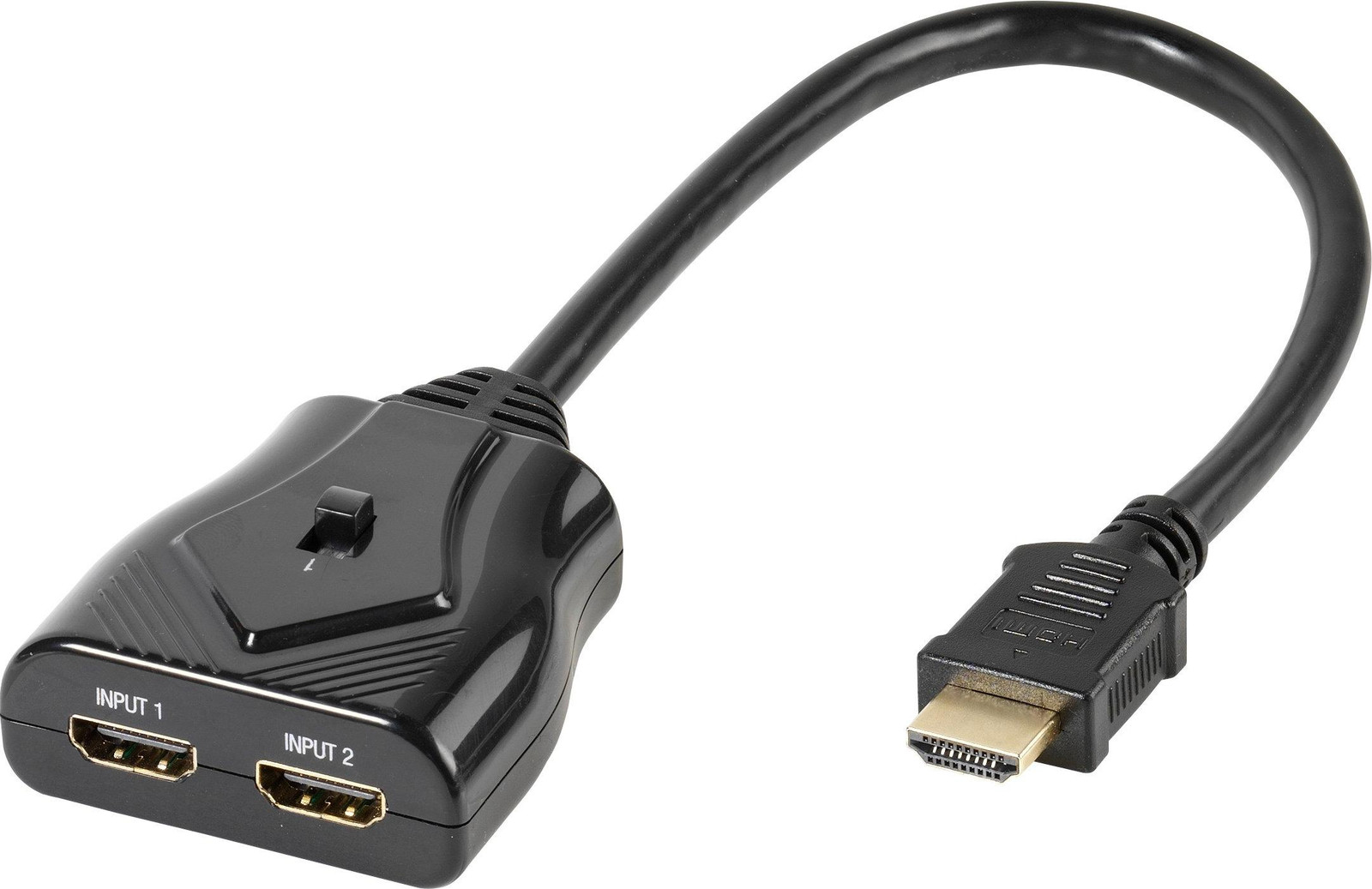 Vivanco Handmatige HDMI-schakelaar van 2 digitale AV-signalen naar één