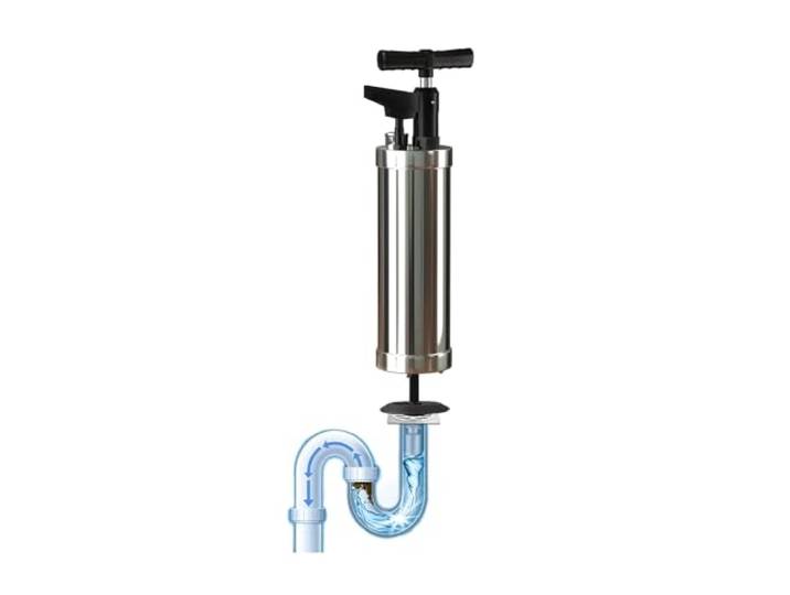 Qcesorib Pressluft Rohrreiniger mit 4 Saugnäpfen, Rohrreiniger Druckluft mit Optischem Manometer, Abflussreiniger Pumpe, für Toilette Waschbecken Badewanne Bodenablauf