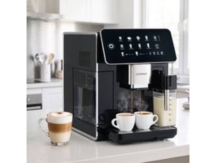 Machine à café automatique avec broyeur 15 réglages et réservoir à lait nettoyage automatique pour cuisine bureau et maison