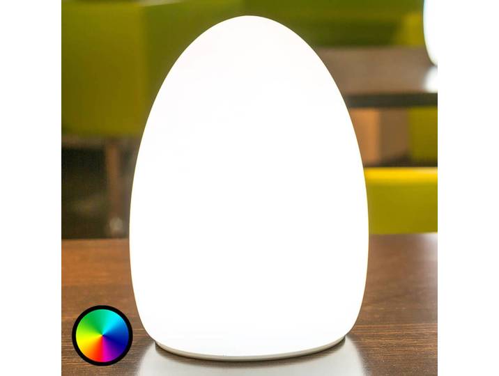 Smart&Green Egg - eine per App steuerbare Dekoleuchte mit Akku Egg, dimmbar, weiß / opal, Kunststoff, Modern