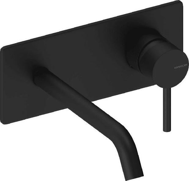 SANYCCES LOOP ColdOpen Wand-Waschtischarmatur Unterputz mit 18 cm Ausladung, mattschwarz