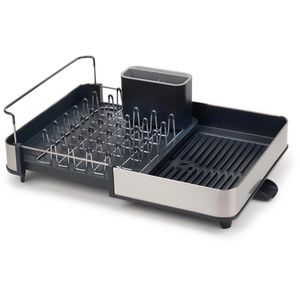 JosephJoseph Abtropfgestell Extend, ausziehbar, Geschirr&Besteck, Edelstahl, 31-52x17x35cm, grau