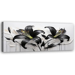 WANDBILD abstrakte blumen schwarze lilien