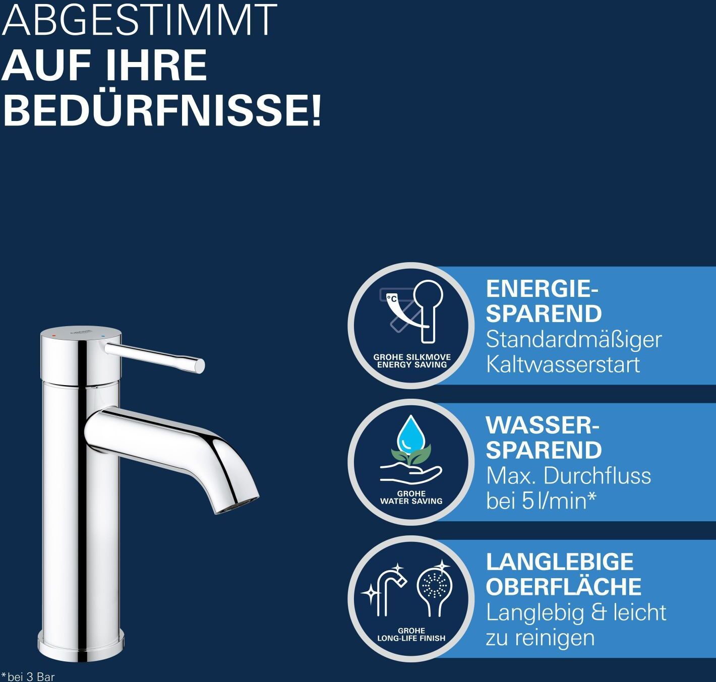 Grohe Essence Einhand-Waschtischbatterie S-Size mit Push-open Ablaufgarnitur
