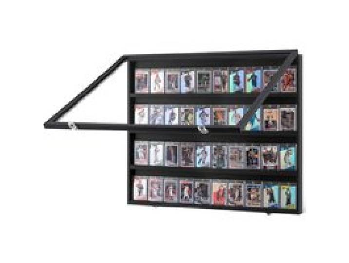 VEVOR Vitrine für Sportkarten in 36 verschiedenen Ausführungen, 77,5x61,7x5,5cm Präsentationsrahmen mit 98 % UV-Schutz PC-Glas abschließbarer Wandschrank für Fußball Basketball Hockey Sammelkarten