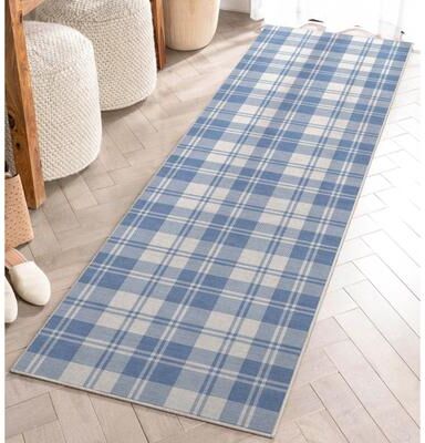 Well Woven Apollo Plaid Farmhouse Geometric FlatWeave Rug