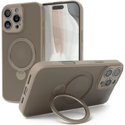 EAZY CASE Case MagSafe Rotation Ring für iPhone 16 Pro Max (Apple iPhone 16 Pro Max), Smartphone Hülle, Braun