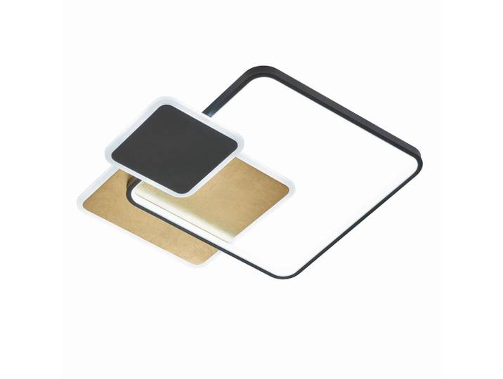 Fischer & Honsel Led-Deckenleuchte, Weiss, Goldfarben, Metall, Kunststoff, 52.5x10x52.5 cm, stufenverstellbar, Farbtemperaturwechsler, Lampen & Leuchten, Innenbeleuchtung, Deckenlampe, Deckenlampen
