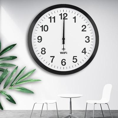 Inspired Deals 12 Inch Smart WiFi Wall Clock With Auto Time Sync Silent Modern Minimalist Clock white