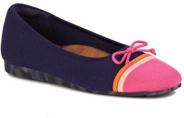 Women's Noelle Knit Flat by Ros Hommerson in Navy Pink Knit (Size 10 M)