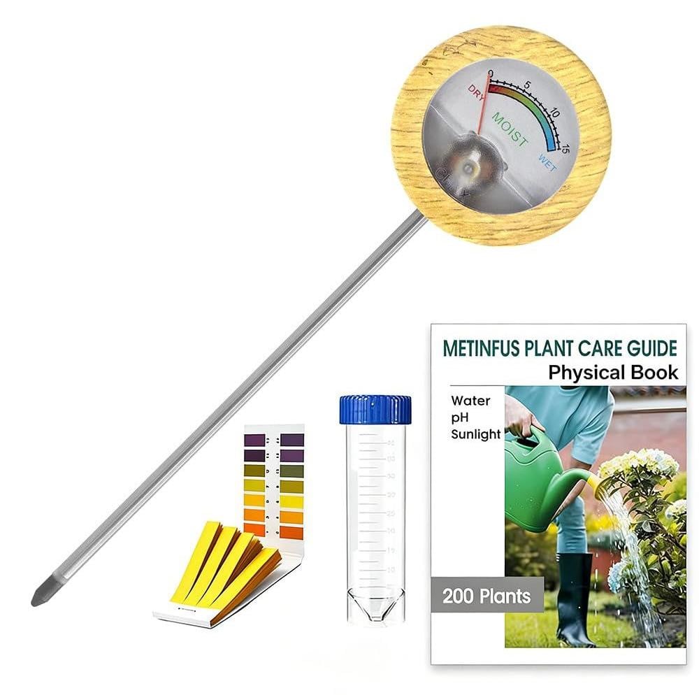Lustrens Bodemvochtigheidsmeter voor planten met pH-teststrips en monsterbuis