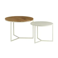 Couchtisch 2er Set   ¦ weiß ¦ Maße (cm): H: 45  Ø: 65.0