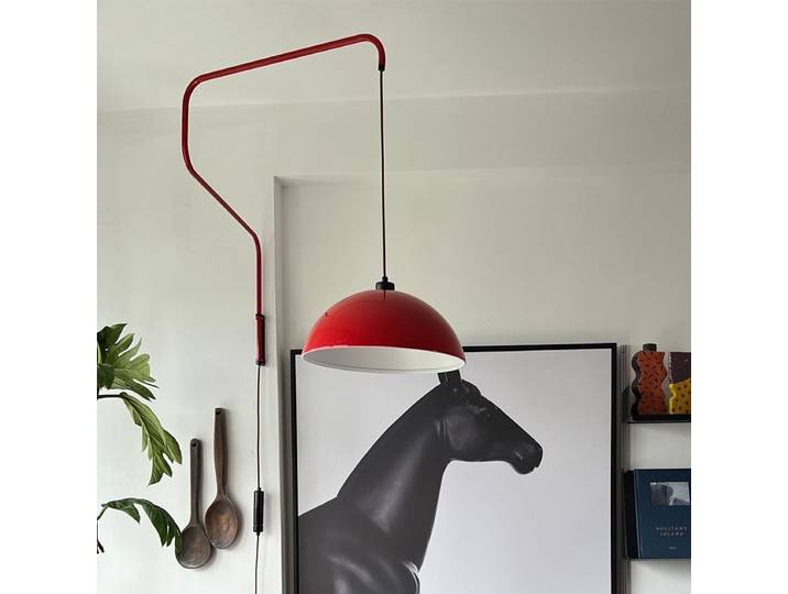 Applique murale rouge Vintage, longue suspension murale, bras oscillant réglable, pour chambre à coucher, chevet, lampes de lecture murales