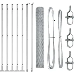 vidaXL Zaunpfosten Silber 10 x 1,2 m (13 mm Maschen) Stahl