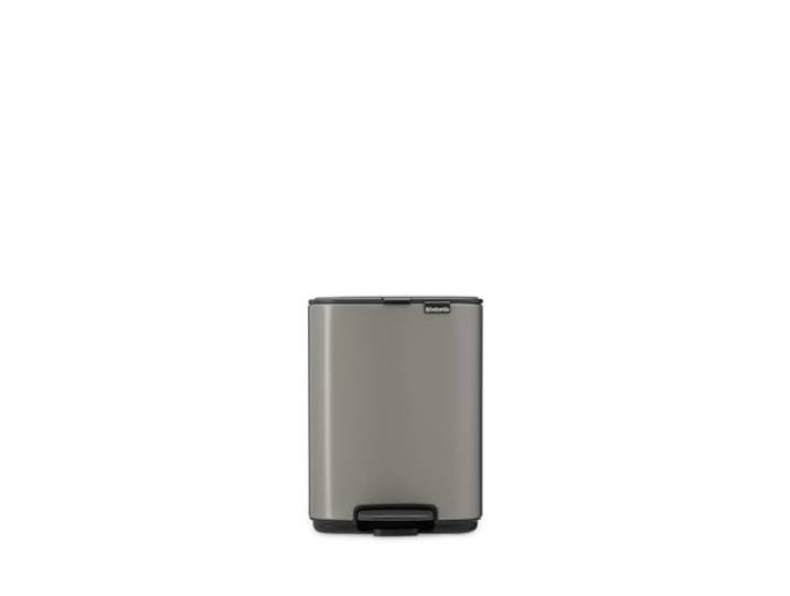 Brabantia Poubelle Bo 4L (Platine) – Poubelle cuisine à pédale à fermeture progressive – Système de tri des déchets facile à nettoyer avec seau amovible – Sacs-poubelle PerfectFit gratuits inclus