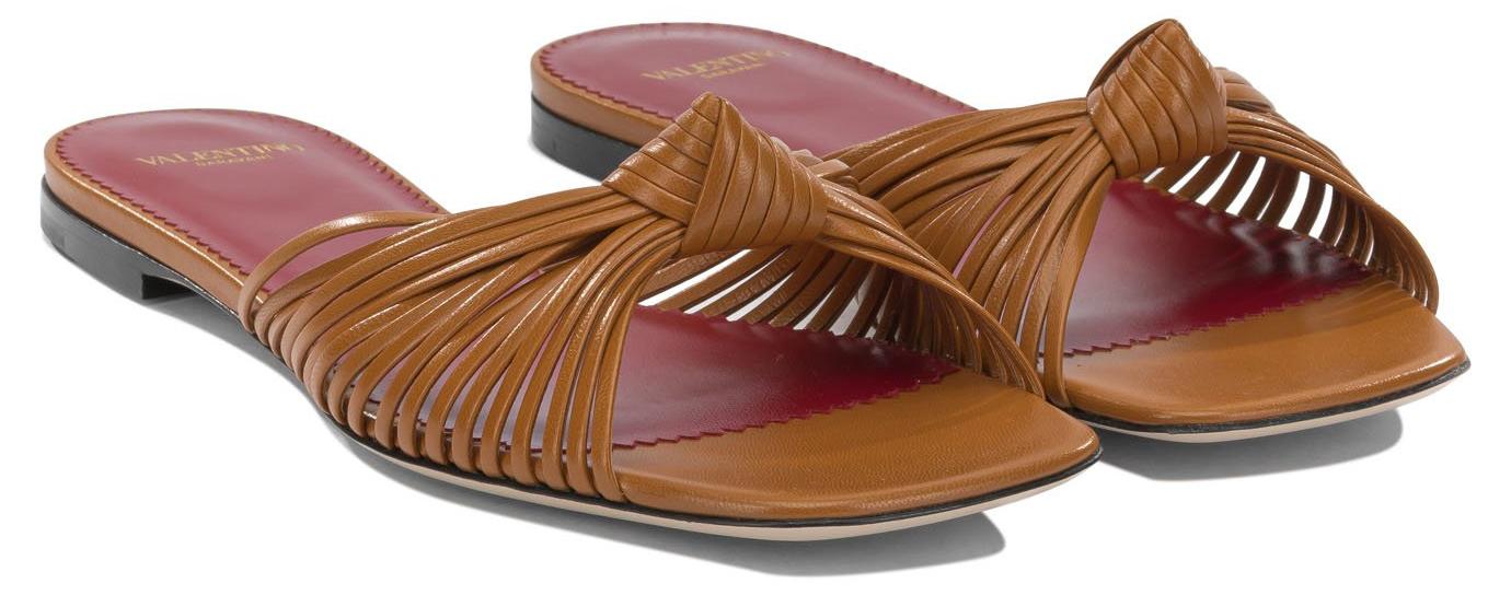 Valentino Garavani Damen Sandalen Braun Lammleder