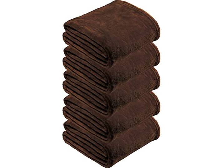 REDBEST Microfaserdecke Amarillo 5er-Pack, Fleece-Wohndecke, Sofadecke braun Größe 150x200 cm - kuscheliger Teddyfleece, pflegeleicht, waschbar