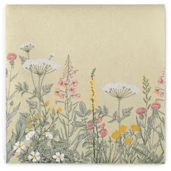 Airlaid Serviette Aurelia, 40 x 40 cm, 50 Stück - Mank - Blumenwiese Floral Blumen Wildblumen