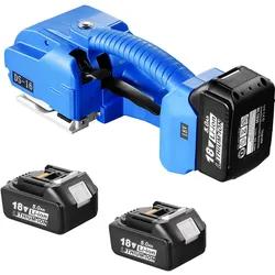VEVOR Elektrische Umreifungsmaschine, für 0,35"-0,63" PP-PET-Bänder, tragbares elektrisches Umreifungswerkzeug mit Digitalanzeige, 2 x 5000 mAh batteriebetriebenes automatisches Umreifungswerkzeug für Verpackungskartonpaletten