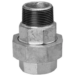 Hermann Schmidt Temperguss 331 Verschraubung 13331025 DN 25, 1", flach dichtend, IG/AG, verzinkt