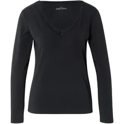 Tchibo - Langarm-Unterhemd - Damen - Gr. XL - schwarz