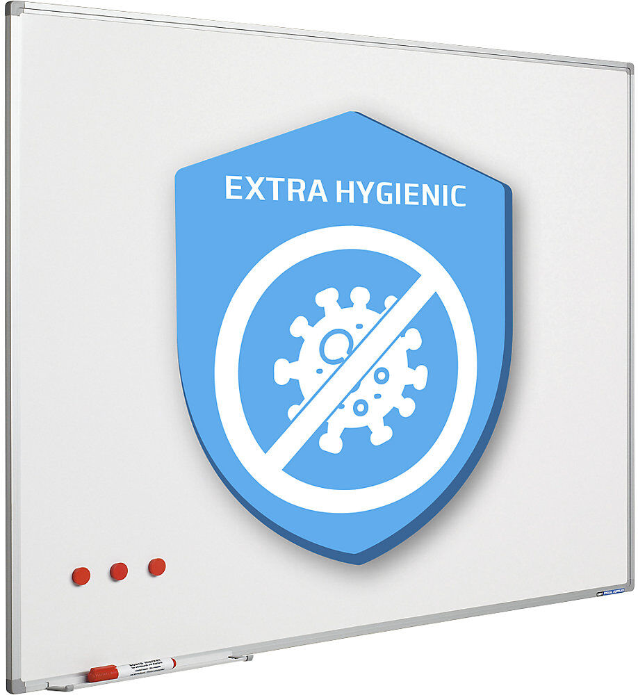 Hygiene-Whiteboard, emaillierte, antibakterielle Tafelfläche, HxBxT 1200 x 2000 x 14 mm SMIT VISUAL
