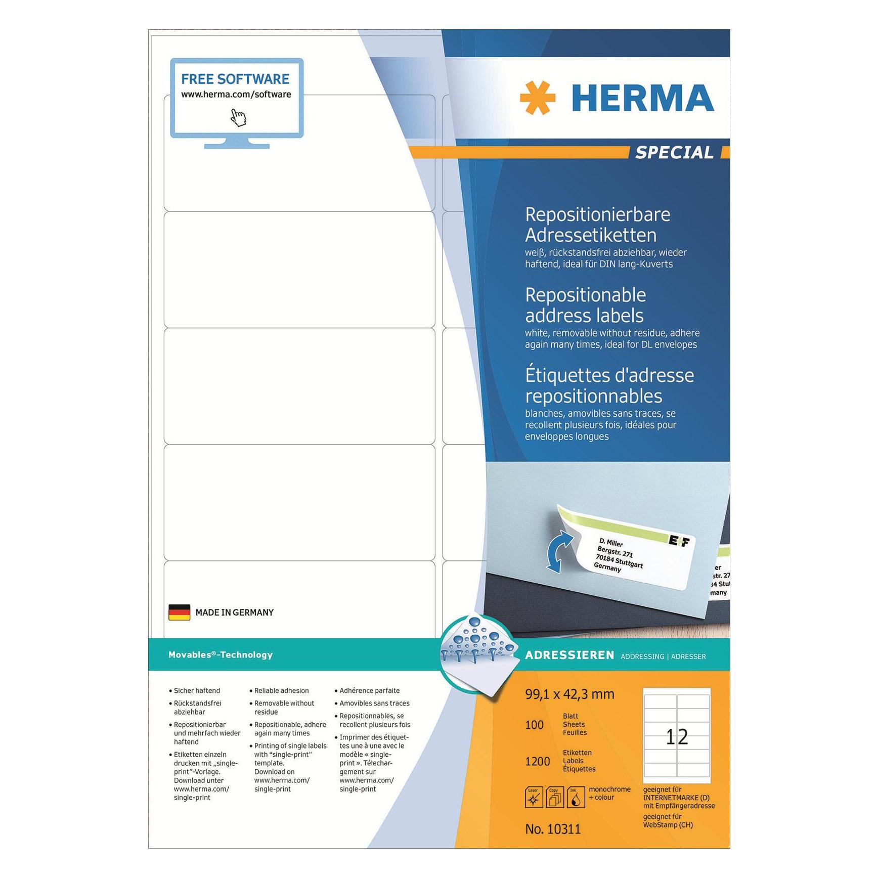 Herma Ablösbare Etiketten A4 (10311)