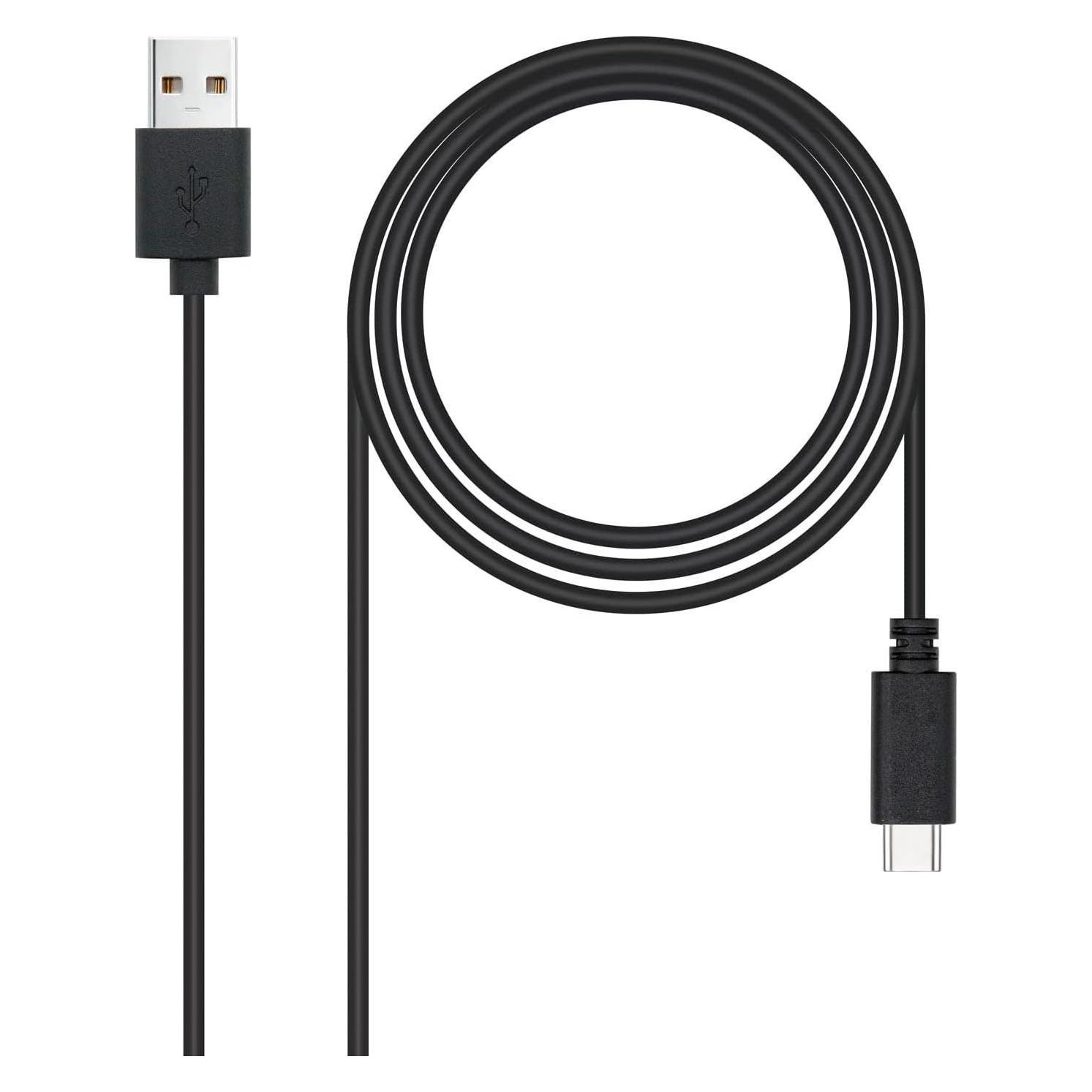 Nanocable cable usb 2.0 usb-c a usb-a m/m 1m negro 10.01.2101 (1 m, USB 2.0) (10.01.2101)