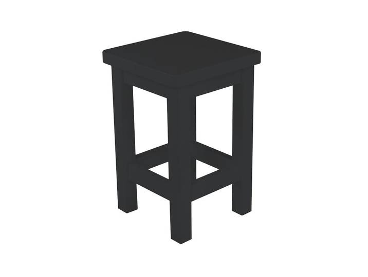 Tabouret en bois droit Noir