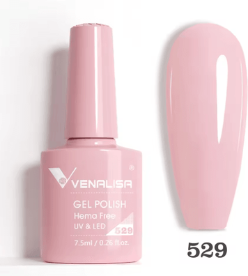 Inspire Picks Venalisa HEMA And TPO Free Glitter Gel Nail Polish Jelly Pink Nude Collection 529 Hemafree