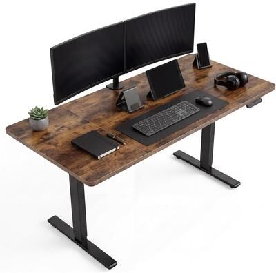 Garvee Electric Height Adjustable 2-Fold Sit-Stand Desk, Home Office Gaming Desk